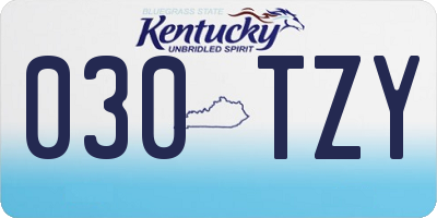 KY license plate 030TZY