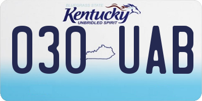 KY license plate 030UAB
