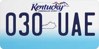 KY license plate 030UAE