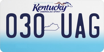 KY license plate 030UAG