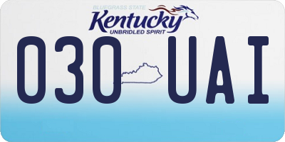 KY license plate 030UAI