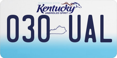 KY license plate 030UAL