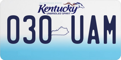 KY license plate 030UAM