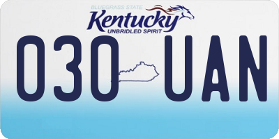 KY license plate 030UAN