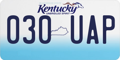 KY license plate 030UAP