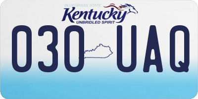 KY license plate 030UAQ
