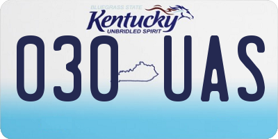 KY license plate 030UAS