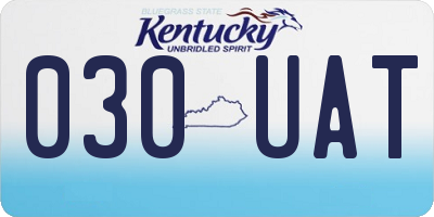 KY license plate 030UAT