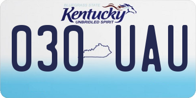KY license plate 030UAU