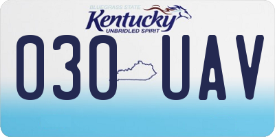 KY license plate 030UAV