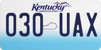 KY license plate 030UAX