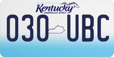 KY license plate 030UBC