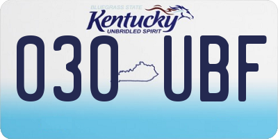 KY license plate 030UBF