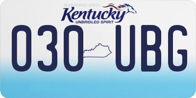 KY license plate 030UBG
