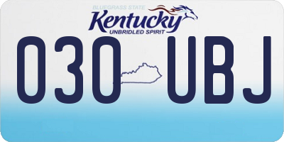 KY license plate 030UBJ