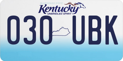KY license plate 030UBK