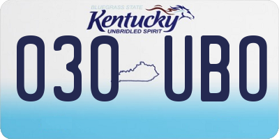 KY license plate 030UBO