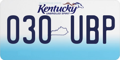 KY license plate 030UBP