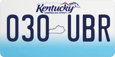 KY license plate 030UBR