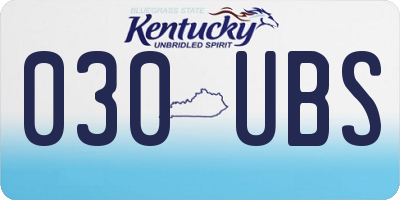 KY license plate 030UBS