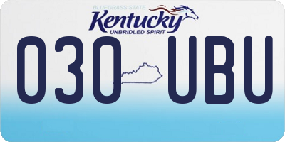 KY license plate 030UBU