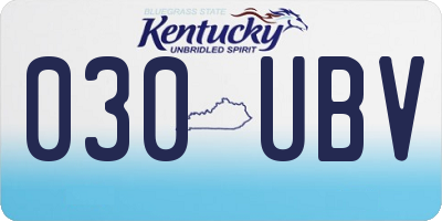 KY license plate 030UBV