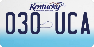 KY license plate 030UCA