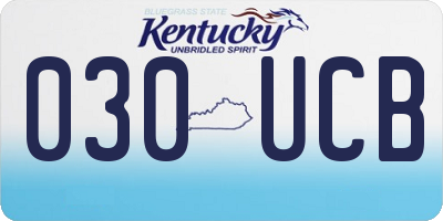 KY license plate 030UCB