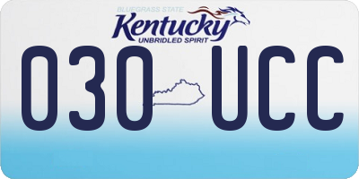 KY license plate 030UCC