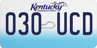 KY license plate 030UCD