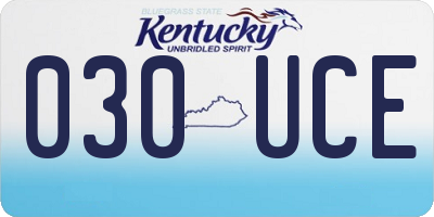 KY license plate 030UCE