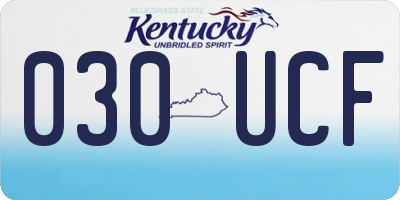 KY license plate 030UCF