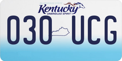 KY license plate 030UCG