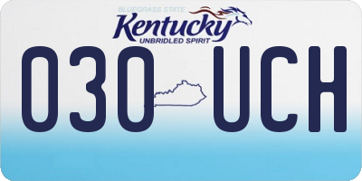 KY license plate 030UCH