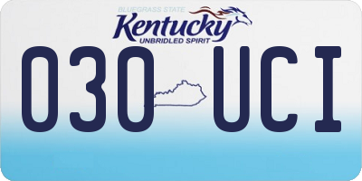 KY license plate 030UCI