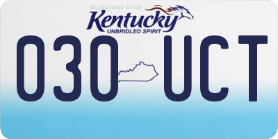 KY license plate 030UCT