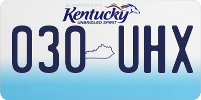 KY license plate 030UHX