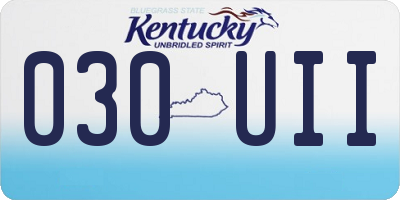 KY license plate 030UII