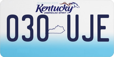 KY license plate 030UJE