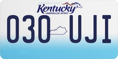 KY license plate 030UJI