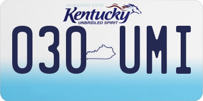 KY license plate 030UMI