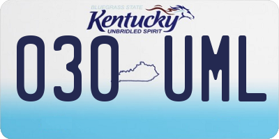 KY license plate 030UML