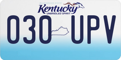 KY license plate 030UPV