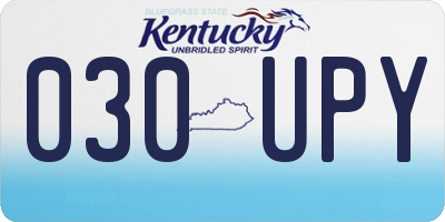 KY license plate 030UPY