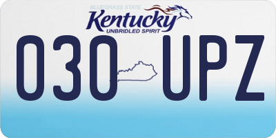 KY license plate 030UPZ