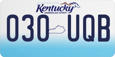 KY license plate 030UQB