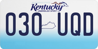 KY license plate 030UQD