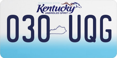 KY license plate 030UQG