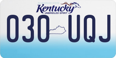 KY license plate 030UQJ