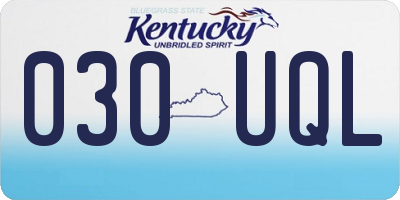 KY license plate 030UQL